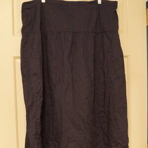 Old Navy 2X Dark Navy Midi Skirt Plus Size Flowy Pull On Casual